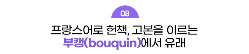 사진 설명: 프랑스어로 헌책, 고본을 이르는 부캥(bouquin)에서 유래